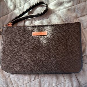 Adrienne Vittadini Black Textured Clutch